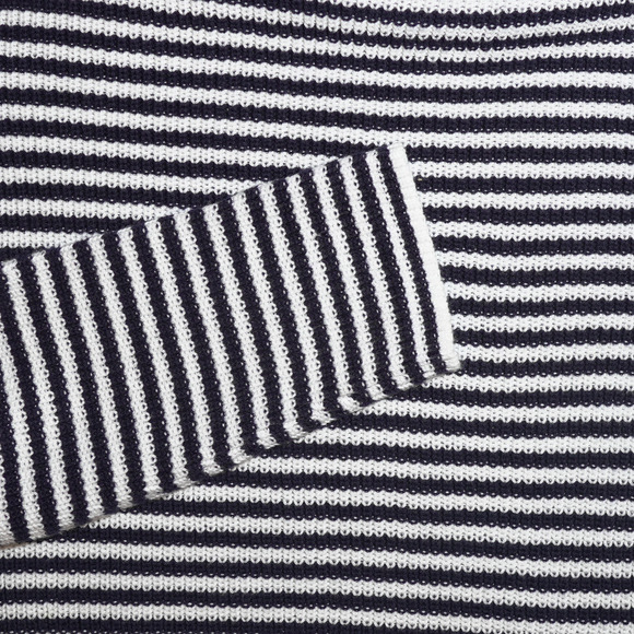 Lauren Ralph Lauren Navy White Striped Cotton Sweater Sz XL Nautical Preppy EUC - Picture 9 of 13